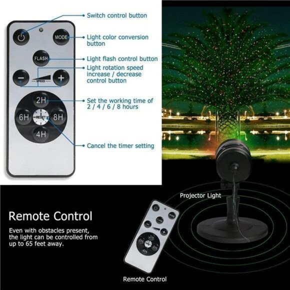 Christmas Laser Lights, Projector Lights Landscape Spotlight Red and Green Star - Picture 3 of 6